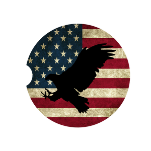 Set of 2 Eagle Flag Car Coasters